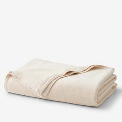 Cotton/Acrylic Fleece Blanket - Ivory, Full/Queen