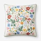 Strawberry Fields Decorative Square Pillow Cover - Cream Multi