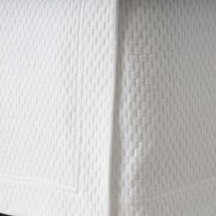Matelassé 18 in. Bed Skirt - Textured Grid White, Queen