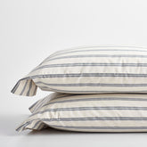 Tailored Stripes and Plaids Classic Cool Cotton Percale Pillowcase Set - Narrow Stripe Navy, King