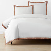 Solid Border Classic Cool Cotton Percale Duvet Cover - Clay, King/Cal. King