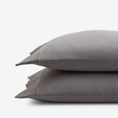 T-Shirt Soft Jersey Knit Pillowcase Set - Dark Gray, King