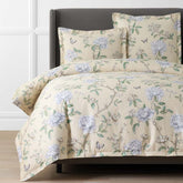 Peony Garden Premium Smooth Wrinkle-Free Sateen Duvet Cover - Beige Tan, Full/Queen