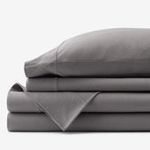 T-Shirt Soft Jersey Knit Bed Sheet Set - Dark Gray, Twin XL