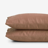 Premium Breathable Washed Linen Solid Pillowcase Set - Terracotta, Standard