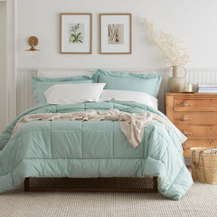 Classic Cool Cotton Percale Comforter - Sea Mist, Full/Queen