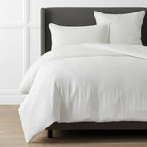 Premium Breathable Washed Linen Solid Duvet Cover - White, Twin/Twin XL