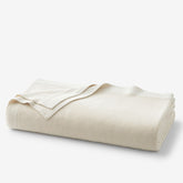Classic All Season Breathable Cotton Knit Blanket - Ivory, Full/Queen