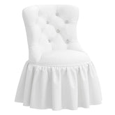 Velvet Ruffle Chair - White
