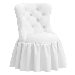 Velvet Ruffle Chair - White