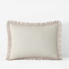 Solid Ruffle Garment Washed Cotton Percale Sham - Buff, Standard