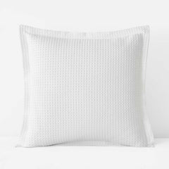 Waffle Sham - White, Euro