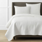 Premium Smooth Cotton Sateen Solid Quilt - White, King/Cal King