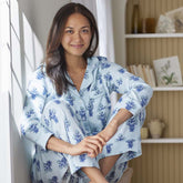 Printed Peruvian Cotton Women's Button-Down Pajama Set - Suhana, XS