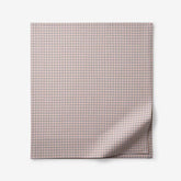 Classic Stripes and Plaids Cool Yarn-Dyed Cotton Percale Flat Bed Sheet - Mini Check Brown, Queen