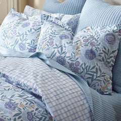 Tira Floral Classic Cool Cotton Percale Reversible Comforter - Floral Blue, Twin/Twin XL