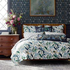 Peacock Classic Smooth Sateen Comforter - Ivory Multi, Full/Queen