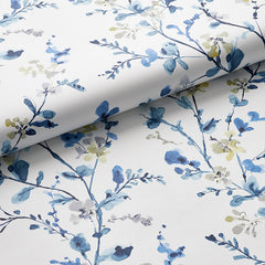 Emily Removable Wallpaper - White/Blue, Swatch
