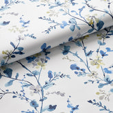Emily Traditional Wallpaper - White/Blue, Swatch