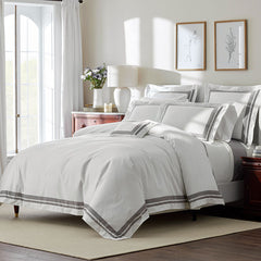 Double Border Premium Smooth Supima® Cotton Wrinkle-Free Sateen Sham - Silver, Boudoir