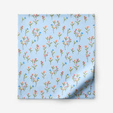 Blossoms and Stripes Classic Cool Cotton Percale Flat Bed Sheet - Garden Poppies, Full