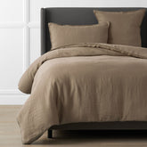 Premium Breathable Washed Linen Solid Duvet Cover - Pine Bark, Twin/Twin XL