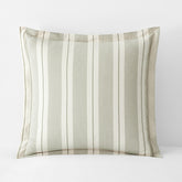 Tailored Stripes and Plaids Classic Cool Cotton Percale Sham - Wide Stripe Moss Green, Euro
