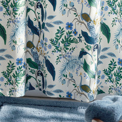 Peacock Classic Smooth Sateen Shower Curtain - Ivory Multi