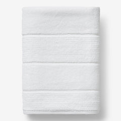 Textured Stripe Bath Sheet - White
