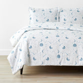 Night Sky Classic Cool Organic Cotton Percale Duvet Cover Set - Blue, Twin/Twin XL