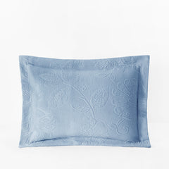 Putnam Cotton Matelassé Pillow Cover - Dusty Blue