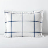 Tailored Stripes and Plaids Classic Cool Cotton Percale Sham - Window Pane Plaid Navy, King
