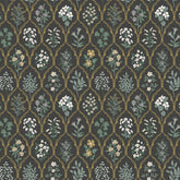 Hawthorne Traditional Wallpaper - Black, Roll