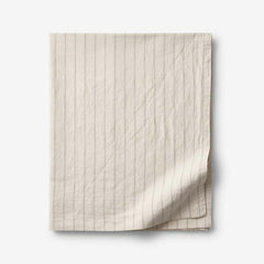 Tailored Stripes and Plaids Premium Breathable Washed Linen Cotton Flat Bed Sheet - Stripe Dark Olive, Queen