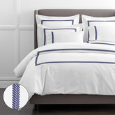 Hewett Luxe Smooth Egyptian Cotton Sateen Duvet Cover - Blue, Oversized King/Cal King