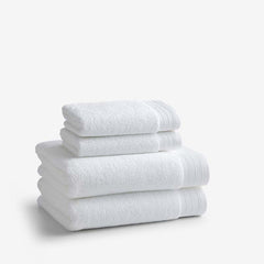 Plush Spa Solid 4-Piece Bath & Hand Towel Set - White