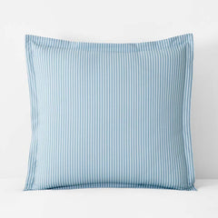 Tira Floral Classic Cool Cotton Percale Sham - Stripe Blue, Euro