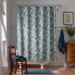 Strawberry Fields Classic Cool Cotton Percale Shower Curtain - Slate
