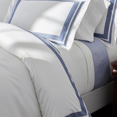 Double Border Premium Smooth Supima® Cotton Wrinkle-Free Sateen Sham - Blue Dusk, Standard