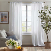 Linen Window Curtain - White, 84 in.