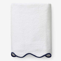 Scalloped Edge Bath Sheet - Navy