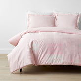 Gingham Classic Cool Organic Cotton Percale Duvet Cover Set - Petal Pink, Twin/Twin XL