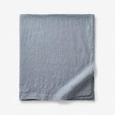 Premium Breathable Washed Linen Solid Flat Bed Sheet - Dusty Blue, Full