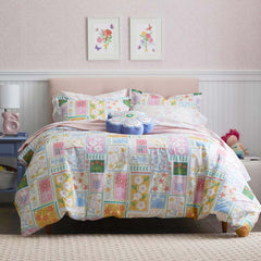 Stitch and Bloom Classic Cool Organic Cotton Percale Sham - White Multi, Standard