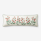 Strawberry Fields Decorative Lumbar Pillow Cover - Cream Multi