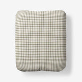 Classic Stripes and Plaids Cool Yarn-Dyed Cotton Percale Fitted Bed Sheet - Mini Check Green, Twin XL