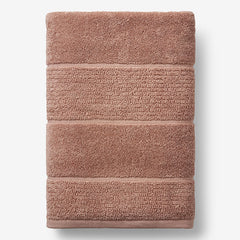 Textured Stripe Bath Sheet - Dusted Clay