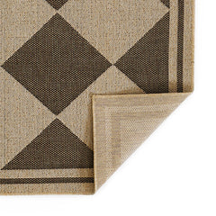 Diamond Checkered Outdoor Rug - Black, 3' x 5'