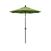 6' Round Outdoor Patio Umbrella, Aluminum with Push Button Tilt - Black Finish, Ginkgo