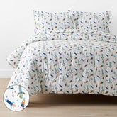 Space Adventure Classic Cool Organic Cotton Percale Comforter Set - White Multi, Full/Queen